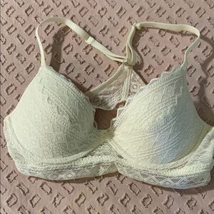 Elegant Lace Cream Bra Victoria Secret Pink